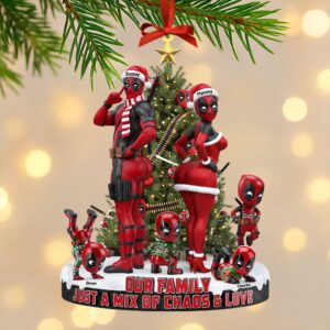 Alternative view of Red Masked Family Ornament - Personalized Gifts For Family 06nati190925