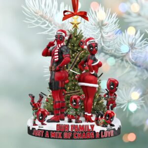 Red Masked Family Ornament - Personalized Gifts For Family 06nati190925
