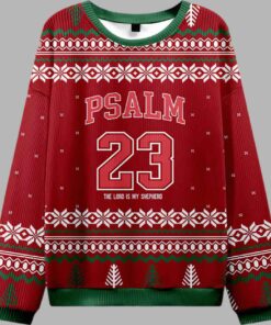 Red Psalm 23 Christian Ugly Christmas Sweater
