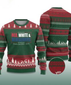 Alternative view of Red White and Blueberries Charlie Kirk 1993 2025Ugly Christmas Sweater