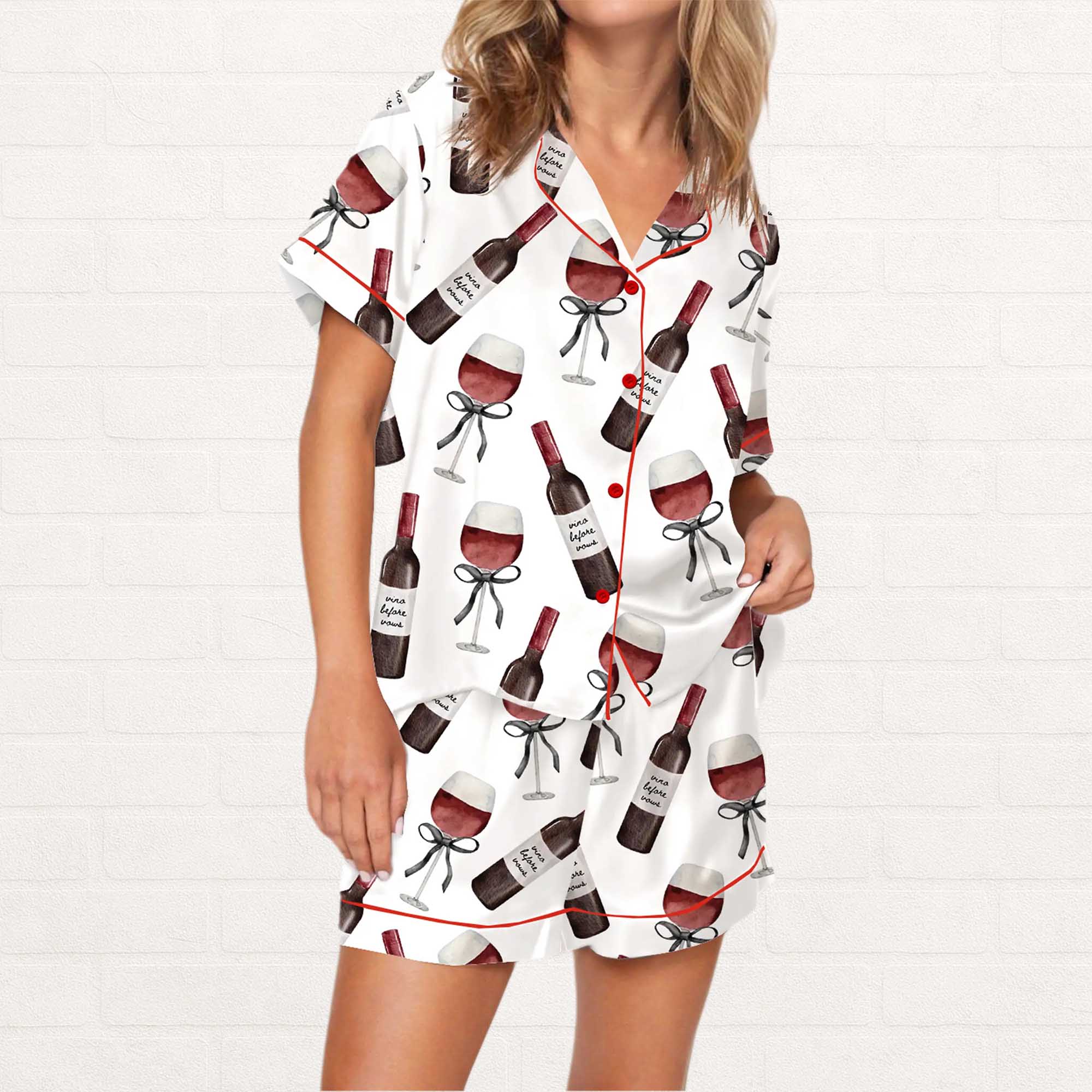 Alternative view of Red Wine Silky Satin Pajama Set