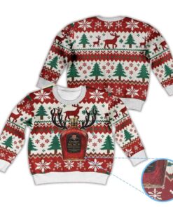 Alternative view of Reindeer Snowflake Crown Royal Black Ugly Christmas Sweater