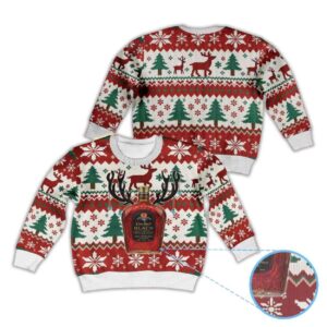 Alternative view of Reindeer Snowflake Crown Royal Black Ugly Christmas Sweater