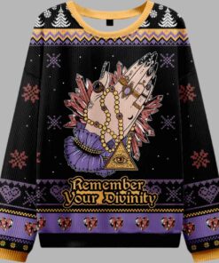 Alternative view of Remember Your Divinity Ugly Christmas Sweater