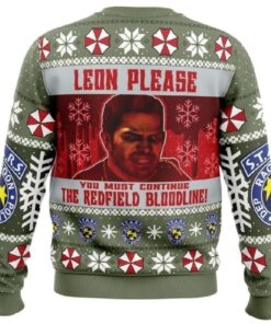 Alternative view of Resident Evil Chris Redfield Bloodline Ugly Christmas Sweater