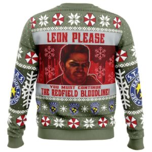 Alternative view of Resident Evil Chris Redfield Bloodline Ugly Christmas Sweater
