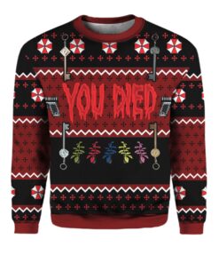 Resident Evil You Died Ugly Christmas Sweater 