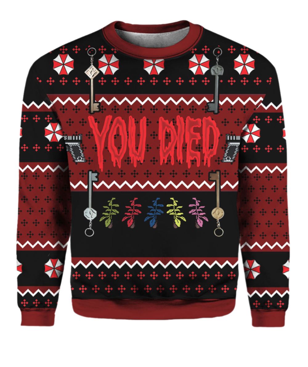 Resident Evil You Died Ugly Christmas Sweater - Grishko.com