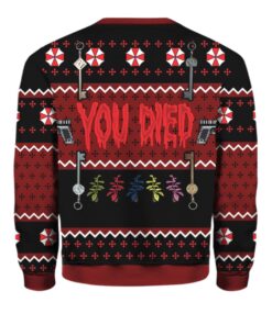 Alternative view of Resident Evil You Died Ugly Christmas Sweater 
