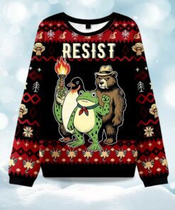 Resist Animal Christmas Ugly Christmas Sweater