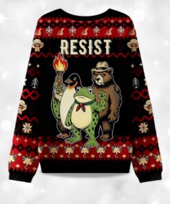 Alternative view of Resist Animal Christmas Ugly Christmas Sweater