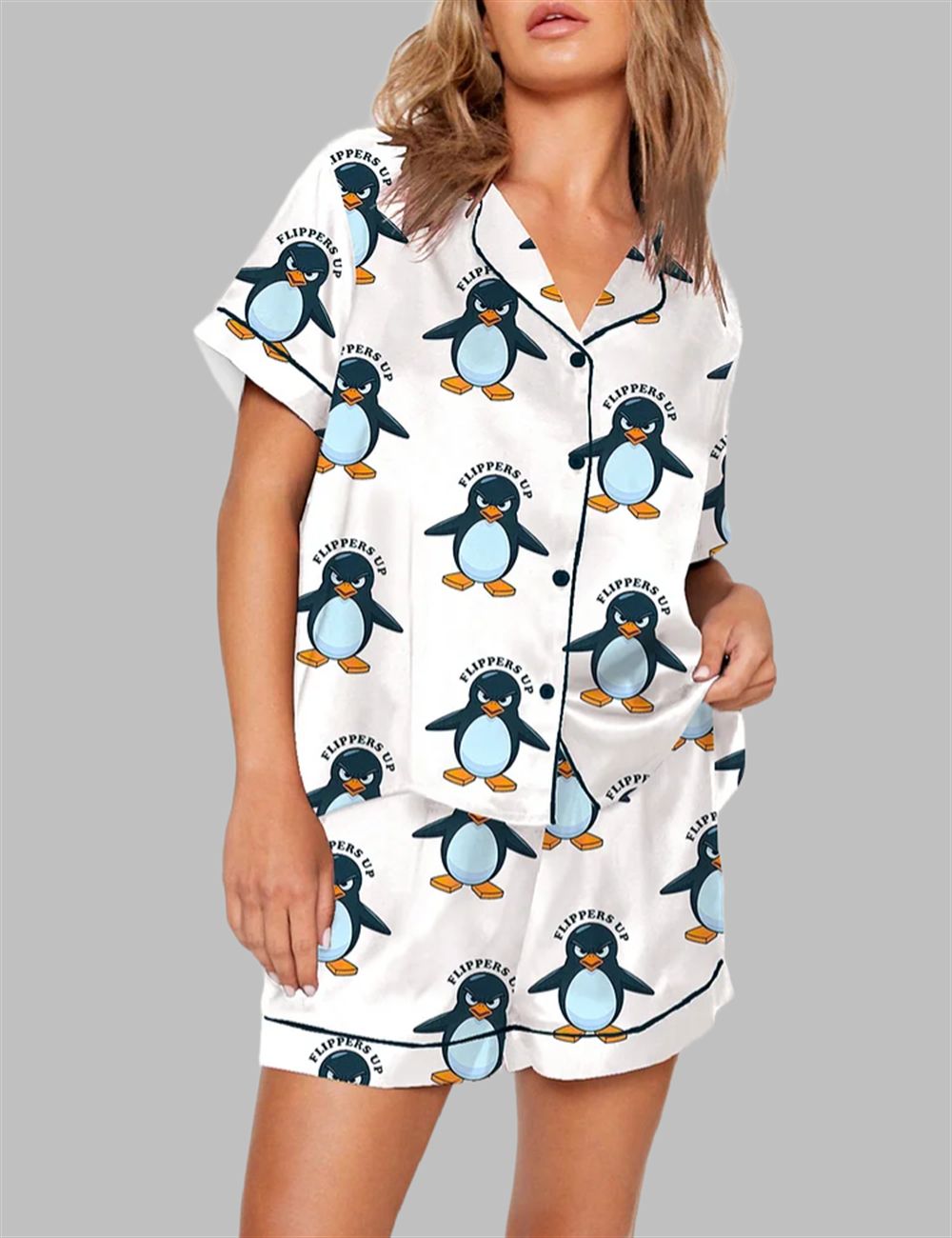 Resist Penguin Activism Flippers Up Pajama Set