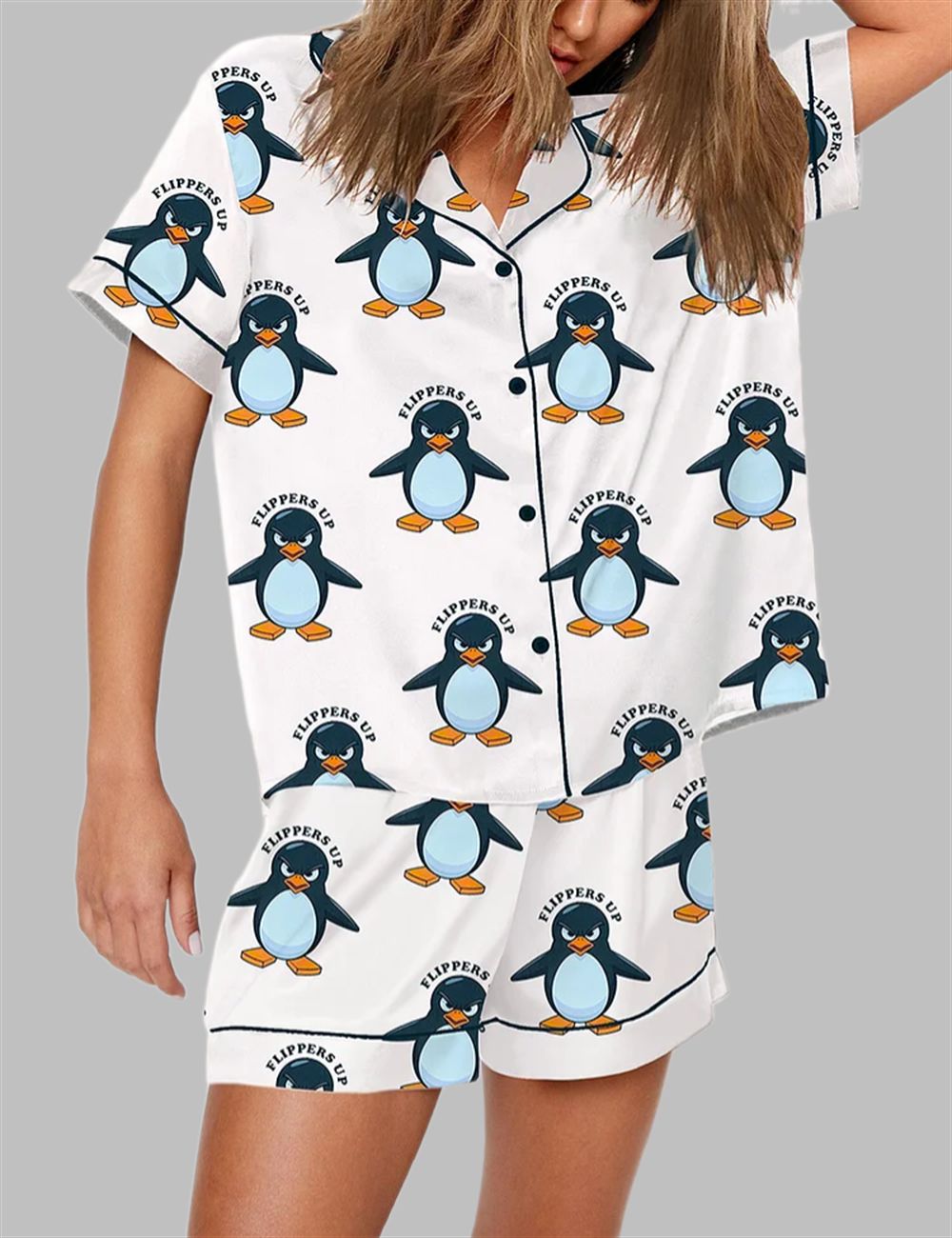 Resist Penguin Activism Flippers Up Pajama Set - Image 2