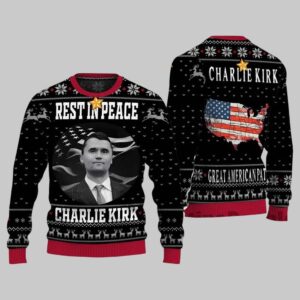 Rest In Peace Charlie Kirk Ugly Christmas Sweater - Grishko.com