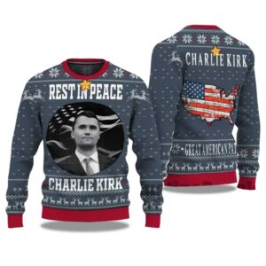 Alternative view of Rest In Peace Charlie Kirk Ugly Christmas Sweater