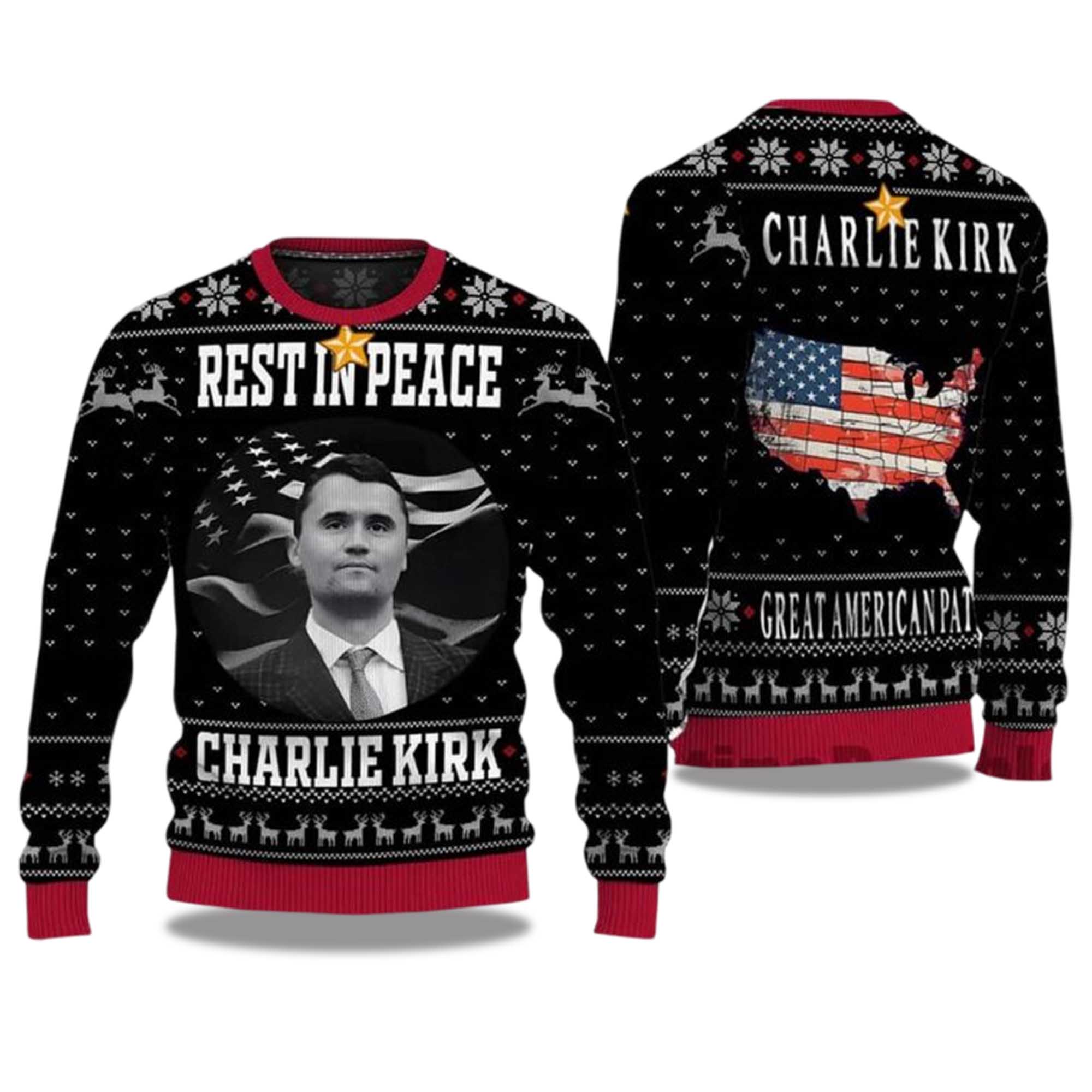 Rest In Peace Charlie Kirk Ugly Christmas Sweater