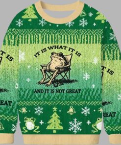 Alternative view of Resting Frog Funny Christmas Ugly Sweater