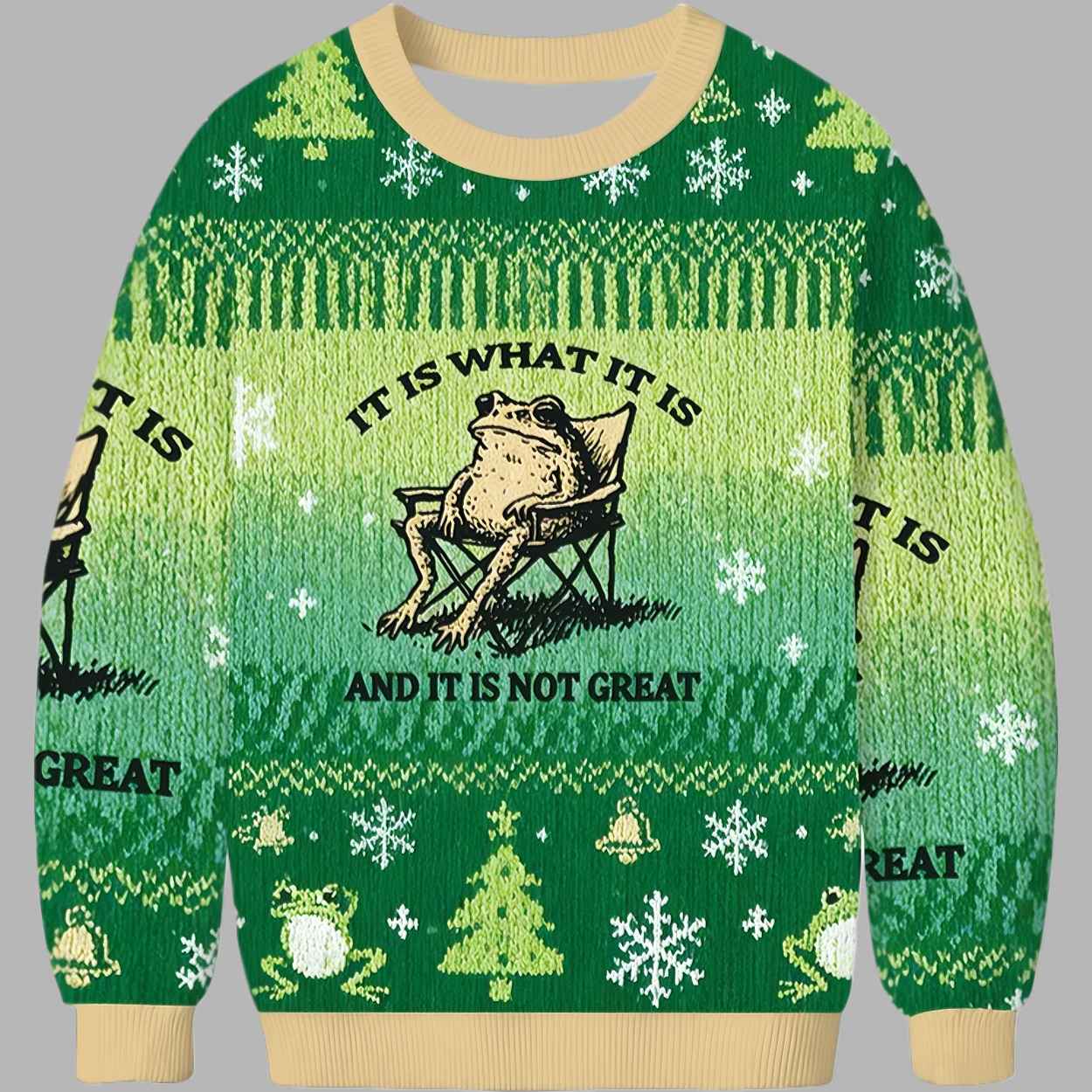 Resting Frog Funny Christmas Ugly Sweater - gullprint.com