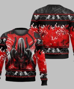 Alternative view of Retro Alien Xenomorph Ugly Christmas Sweater