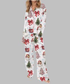 Alternative view of Retro Coquette Christmas Satin Pajama Set