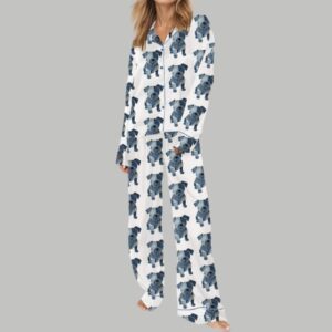 Alternative view of Retro Denim Patch Dog Silky Satin Pajama Set