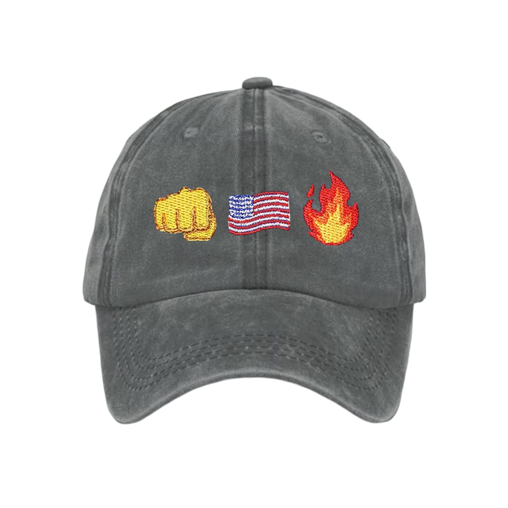 Retro Fist Flag Fire Print Baseball Cap - Image 2