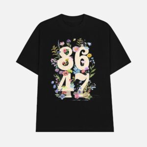 Retro Flowers 86 47 Print T-Shirt