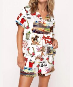 Retro Kentucky Derby Silky Satin Pajama Set