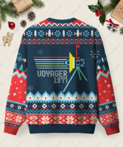 Alternative view of Retro NASA Voyager Spacecraft Ugly Christmas Sweater Sweatshirt