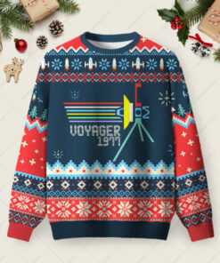 Retro NASA Voyager Spacecraft Ugly Christmas Sweater Sweatshirt