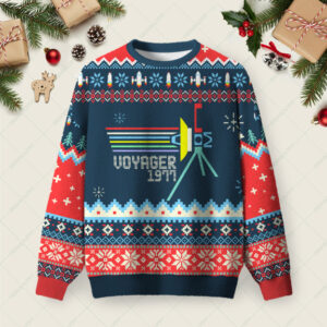 Retro NASA Voyager Spacecraft Ugly Christmas Sweater Sweatshirt