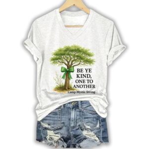 Alternative view of Retro Texas Strong Green Bow Cross Be Ye Kind One to Another Camp Mystic Strong Print T-Shirt
