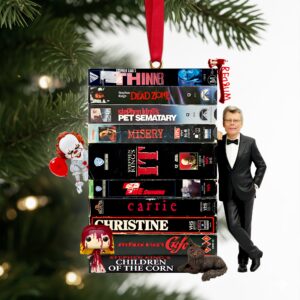 Alternative view of Retro VHS Tape Stack Ornament - Gift For Horror Lovers 02NALU041125