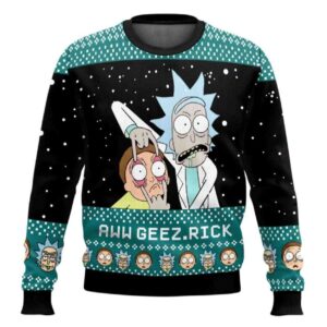 Rick And Morty Aww Geez Rick Ugly Christmas Sweater