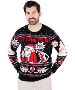 Rick and Morty Happy Human Holiday Ugly Christmas Sweater
