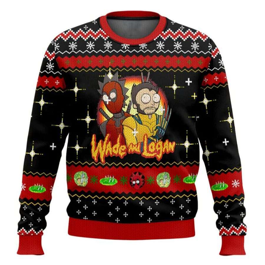 Rick And Morty In Deadpool Multiverse Ugly Christmas Sweater