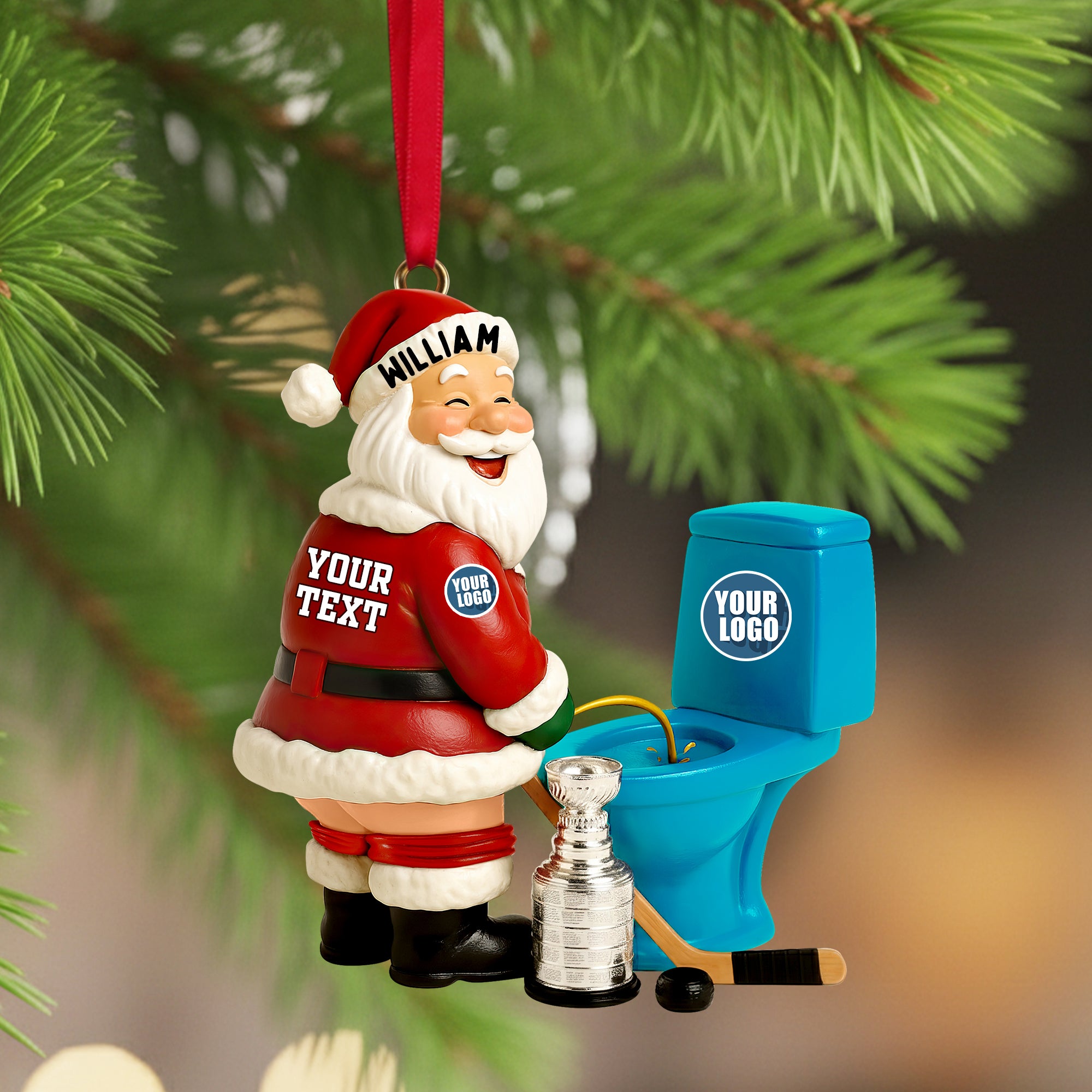 Rivalry Santa Ornament - Personalized Gift For Sport Lovers 02HULU151025 - Image 3