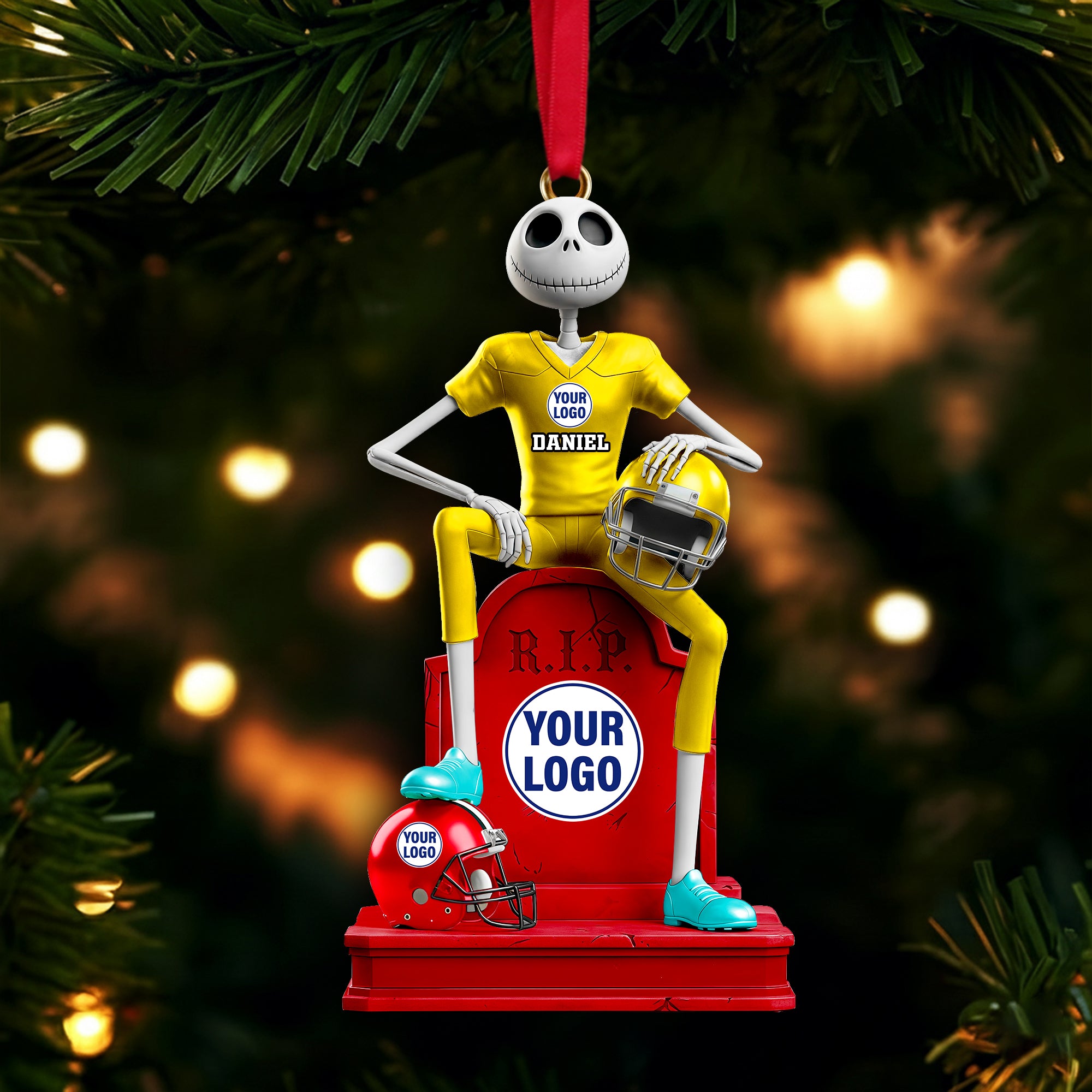 Rivalry Skeleton Ornament - Personalized Gift For Sport Lovers 05OHLU311025 - Image 3