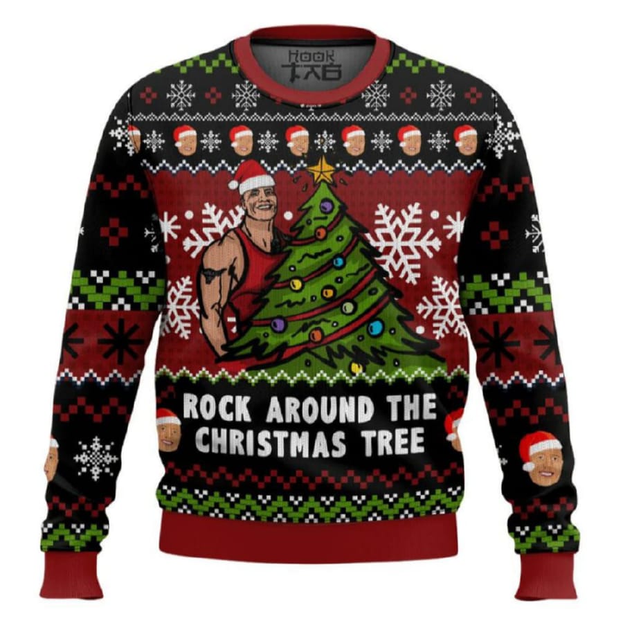 Rock Around The Christmas Tree The Rock Ugly Sweater