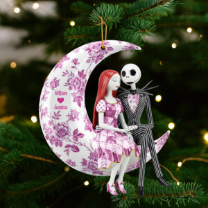 Alternative view of Romantic Moon Couple Ornament – Personalized Christmas Gifts For Couple 03pgqn080925