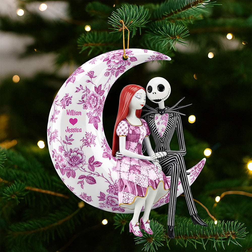 Alternative view of Romantic Moon Couple Ornament – Personalized Christmas Gifts For Couple 03pgqn080925