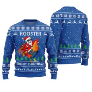 Alternative view of Rooster Santa Ugly Christmas Sweater - Grishko.com