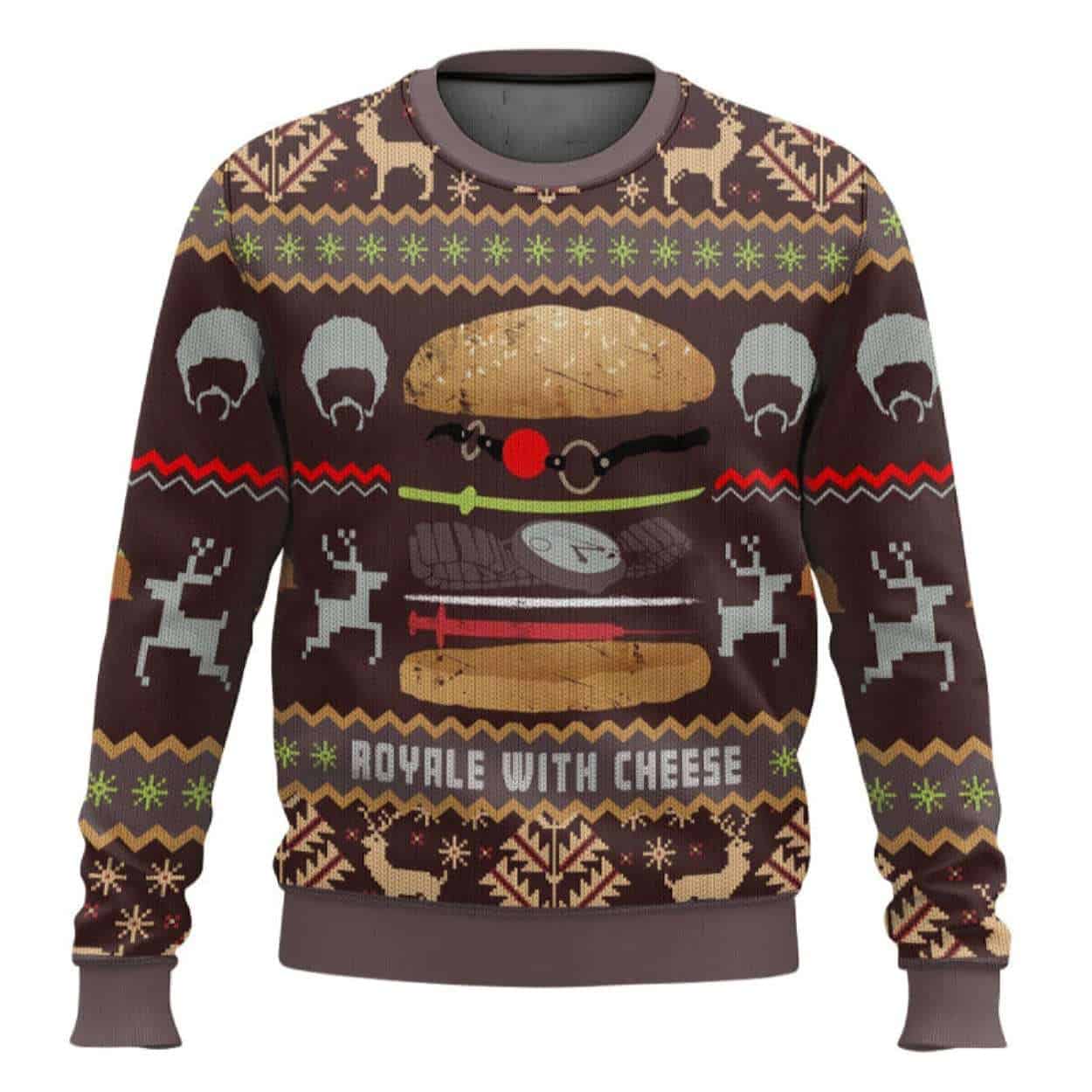 Royale With Cheese Pulp Fiction Ugly Christmas Sweater
