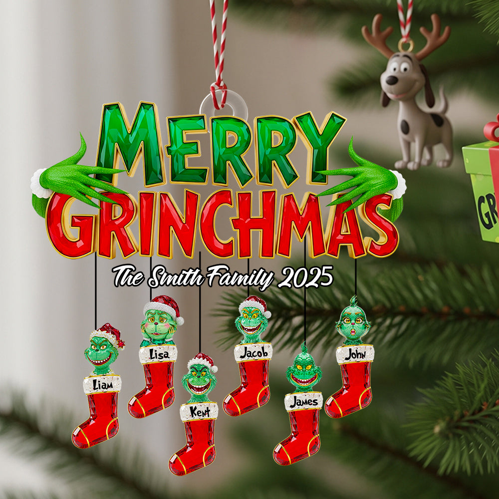 Ruby Socks Family Christmas Ornament Personalized Gifts For Family 01OHDT260825