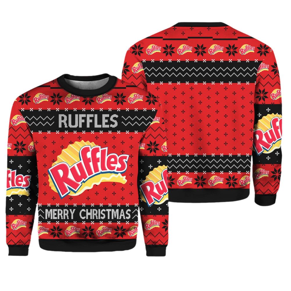 Rufffles Snack Brand Ugly Christmas Sweater - Grishko.com