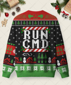 Alternative view of RUN CMD Ugly Christmas Fuzzy Fleece Sweatshirt