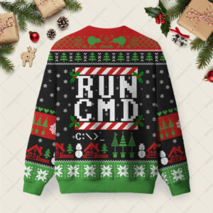 Alternative view of RUN CMD Ugly Christmas Fuzzy Fleece Sweatshirt