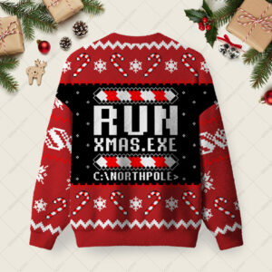 Alternative view of Run Xmas Ugly Christmas Fuzzy Fleece Sweatshirt
