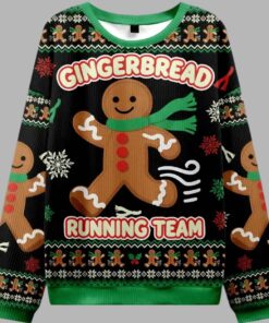 Alternative view of Running Gingerbread Man Christmas Ugly Sweater