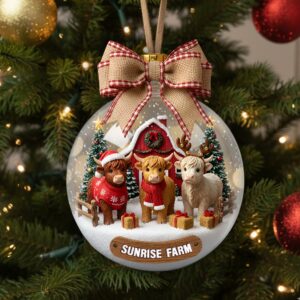 Alternative view of Rustic Highland Cow Farm Ornament - Personalized Gifts For Highland Cow Lovers 05HYLU291025